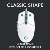 Logitech Gaming G203 LIGHTSYNC, Gaming-Maus weiß
