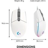 Logitech Gaming G203 LIGHTSYNC, Gaming-Maus weiß