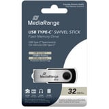 MediaRange USB Type-C 32 GB, USB-Stick schwarz/silber, USB 3.2 Gen 1 Type-C