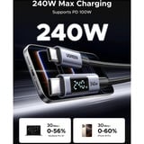 UGREEN USB-C auf USB-C Ladekabel 240W schwarz, 2 Meter, PD 240 Watt, Display