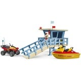 bruder bworld Life Guard Station mit Quad und Personal Water Craft, Spielfigur 