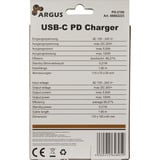 Inter-Tech Ladegerät Argus PD-2100, USB-C Charger schwarz, 1,80m Kabel, PD 3.0, 100 Watt