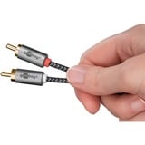 goobay Plus Audio Adapterkabel AUX 3,5mm Klinke > Stereo-Cinch Stecker schwarz/silber, 0,5 Meter