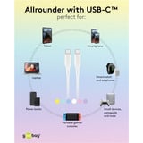 goobay USB 2.0 Silikonkabel türkis, USB-C Stecker > USB-C Stecker türkis, 1,5 Meter, PD 60 Watt