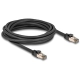 DeLOCK RJ-45 Netzwerkkabel Cat.6a U/FTP ultra flexibel schwarz, 5 Meter, innerer Edelstahlmantel