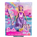 Mattel Barbie 3-in-1 Fantasy Puppe mit Schwanzflosse, Feenflügeln und Ketten