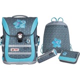 McNeill Ergo PURE flex Flower, Schulranzen hellblau, 4 teilig