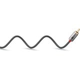 goobay Plus Stereo-Cinchkabel schwarz/silber, 0,5 Meter