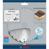Bosch PRO Wood cordless Kreissägeblatt, Ø 165mm, 24Z Bohrung 20mm, für Akku-Handkreissägen
