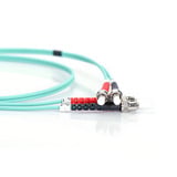 Digitus LWL Patchkabel, Duplex, ST > ST Stecker, Multimode OM3 türkis, 2 Meter