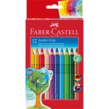Faber-Castell Jumbo Grip Buntstift, 12er Kartonetui, Set 12 Stück