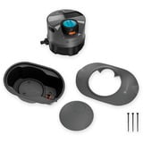 GARDENA Pipeline Bewässerungssystem AquaPrecise, unterirdisch, Sprinklersystem grau/türkis, mit Pipeline Schacht und Deckel