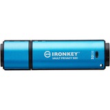 Kingston IronKey Vault Privacy 50 32 GB, USB-Stick hellblau/schwarz, USB-C 3.2 Gen 1