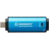 Kingston IronKey Vault Privacy 50 32 GB, USB-Stick hellblau/schwarz, USB-C 3.2 Gen 1