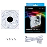 Lian Li UNI FAN TL120 LCD, Gehäuselüfter weiß, Reverse Blade, 124 mm