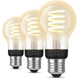 Philips HUE White Ambiance Filament Lampe E27 A60 Dreierpack 550, LED-Lampe 