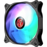 RAIJINTEK EOS 12 RBW ADD -2 120x120x25, Gehäuselüfter schwarz/transparent, 2 Stück, inkl. 8-Port Hub, Fernbedienung, 120 mm