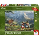 Schmidt Spiele Thomas Kinkade Studios: Disney - Mickey & Minnie in den Alpen, Puzzle 1000 Teile