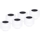 Alphacool Eiszapfen PRO 13mm HardTube Anschraubtülle G1/4 - White, Verbindung weiß/schwarz, 6er Set