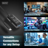 Digitus Aktives USB 3.2 Gen 1 Verlängerungskabel, USB-C Stecker > USB-A Buchse schwarz, 5 Meter, Repeater Kabel