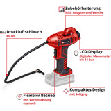 EINHELL Maschinen-Set TP-CW 18/260 + CE-CC 18 Kit, Schlagschrauber rot/schwarz, 1x Li-Ionen-Akku 4.0 Ah, mit Tasche