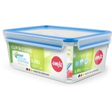 Emsa CLIP & CLOSE Frischhaltedose 3,7 Liter transparent/blau, rechteckig, Großformat