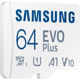 SAMSUNG EVO Plus 64 GB microSDXC (2024), Speicherkarte weiß, UHS-I U1, Class 10, V10, A1