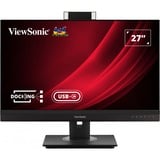 ViewSonic VG2756V-2K Videokonferenzmonitor, LED-Monitor 68.6 cm (27 Zoll), schwarz, QHD, IPS, Webcam, Mikrofon,  LED-Licht, USB-Hub, USB-C