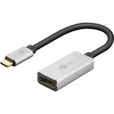 goobay USB Adapter, USB-C Stecker > DisplayPort Buchse schwarz/silber, 15cm, bis 8K @ 60Hz