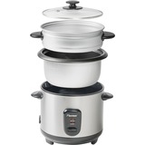 Bestron Reiskocher ARC100AS edelstahl/schwarz, Inkl. 10-teiliges Sushi Maker Set