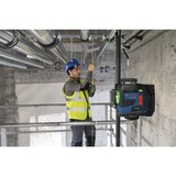 Bosch Professional Akku-Linienlaser GLL 12V-100-33 CG Professional blau/schwarz, Li-Ion Akku 12V 2,0Ah, grüne Laserlinien, inkl. Universalhalter LB 10, Deckenklemme DK 20, L-BOXX