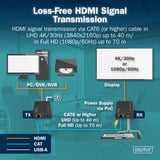Digitus HDMI KVM Extender Set, HDMI Verlängerung schwarz, 4K/30Hz