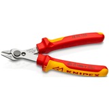 KNIPEX Electronic Super Knips 78 06 125, Elektronik-Zange rot/gelb, mit Öffnungsfeder und Öffnungsbegrenzung