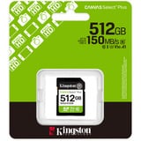 Kingston Canvas Select Plus 512 GB SDXC, Speicherkarte UHS-I U3, Class 10, V30