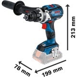 Bosch Akku-Bohrschrauber GSR 18V-110 C Professional, 18Volt blau/schwarz, 2x Li-Ionen Akku 5,0Ah, L-BOXX