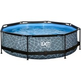 Exit Toys Stone Pool, Frame Pool Ø 300x76cm, Schwimmbad grau, mit Filterpumpe