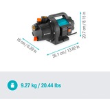 GARDENA Gartenpumpe 3000/4 BASIC Set türkis/schwarz, 600 Watt, inkl. Sauggarnitur, Classic Schlauch