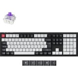 Keychron Q6 HE, Gaming-Tastatur schwarz/holz, DE-Layout, Gateron Double-Rail Magnetic Nebula, Aluminiumrahmen