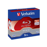Verbatim BD-RE DL 50 GB, Blu-ray-Rohlinge 2fach, 5 Stück, Retail