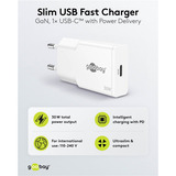 goobay USB-C PD GaN Schnellladegerät Slim (30 W) weiß