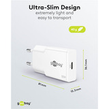 goobay USB-C PD GaN Schnellladegerät Slim (30 W) weiß