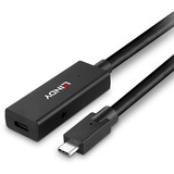 Lindy USB 3.2 Gen 2 Aktivverlängerungskabel, USB-C Stecker > USB-C Buchse schwarz, 5 Meter