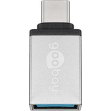 goobay USB 3.2 Gen 1 Adapter, USB-C Stecker > USB-A Buchse silber, OTG Super Speed