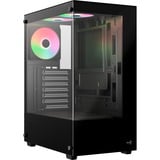 Aerocool Pivot-G-BK-v3, Tower-Gehäuse schwarz, Tempered Glass x 2