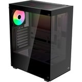 Aerocool Pivot-G-BK-v3, Tower-Gehäuse schwarz, Tempered Glass x 2