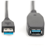 Digitus Aktives USB 3.2 Gen 1 Verlängerungskabel, 15 Meter schwarz, Repeater Kabel