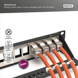 Digitus Modulares Patchpanel, 24-Port, bestückt mit 24x DN-93615 schwarz, 1 HE, Rack Mount, geschirmt