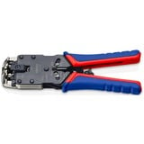 KNIPEX Crimpzange 97 51 12 SB blau/rot, RJ-10, RJ-11/12 und RJ-45-Stecker