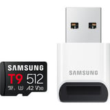 Samsung T9 microSDXC 512 GB, Speicherkarte schwarz, mit USB-Kartenleser