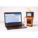Brother P-touch E5500WNIVP, Beschriftungsgerät orange/schwarz, WLAN, USB
